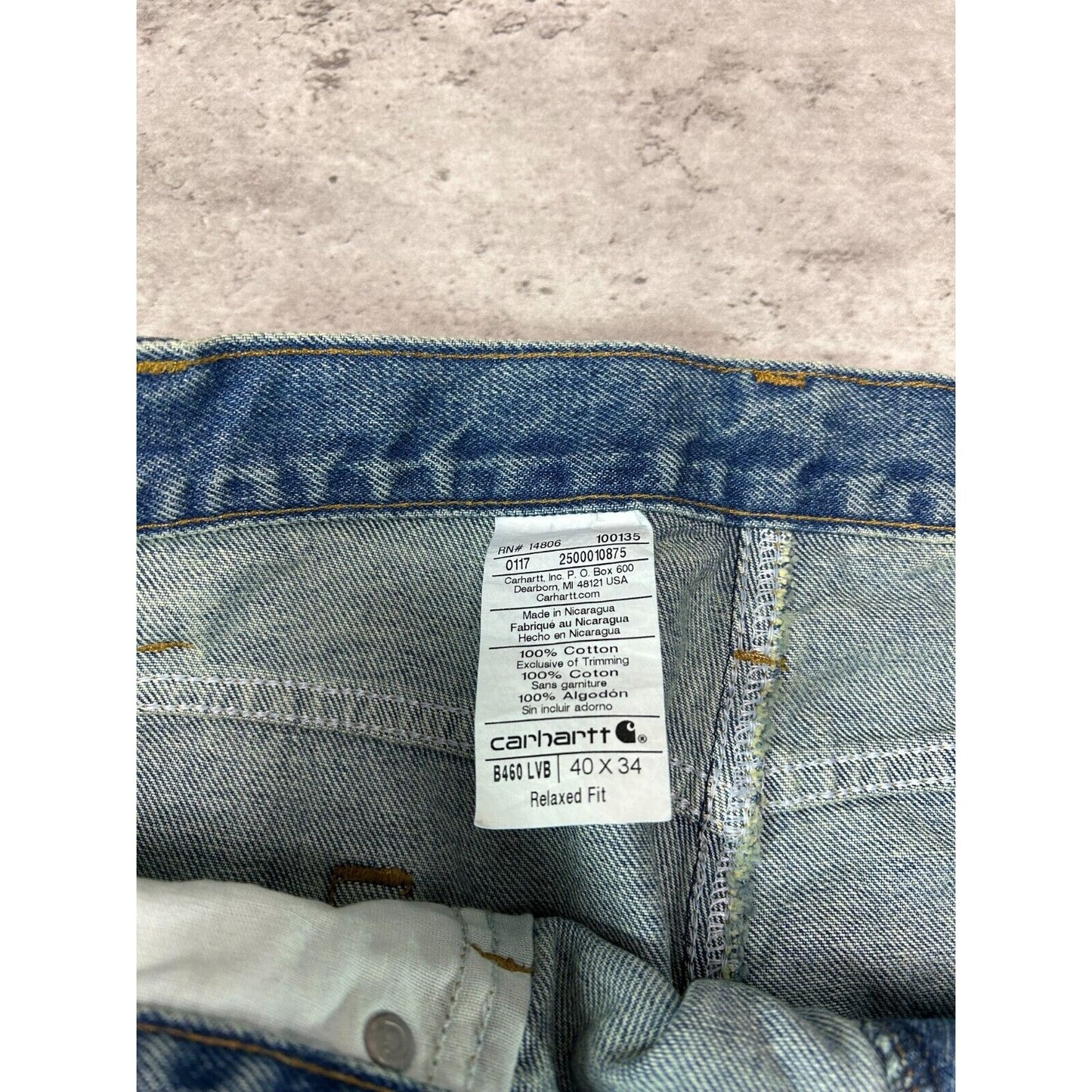 Carhartt Relaxed Fit Medium Wash Denim Workwear Pants Size 40