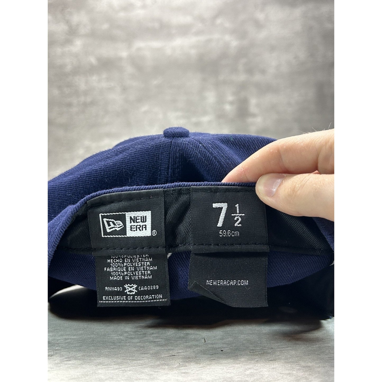 Victoria Harbourcats WCL Embroidered Logo Baseball Fitted Hat 7 1/2 Navy Blue