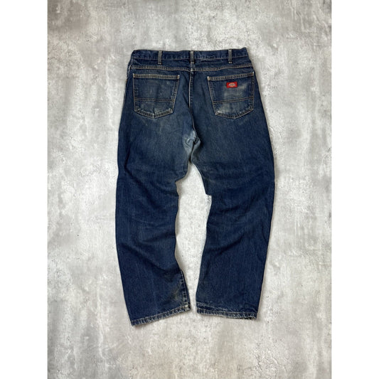 Vintage Dickies Dark Wash Denim Workwear Pants Size 36 Blue
