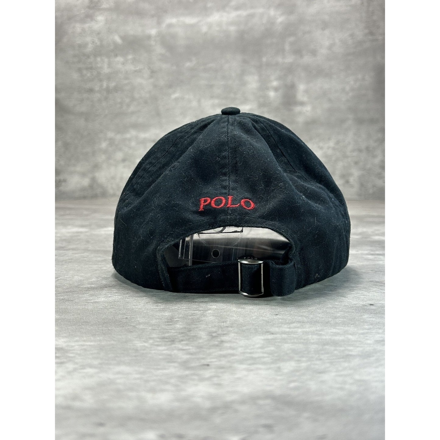 Vintage Polo Ralph Lauren Embroidered Pony Strapback Hat OSFA Black