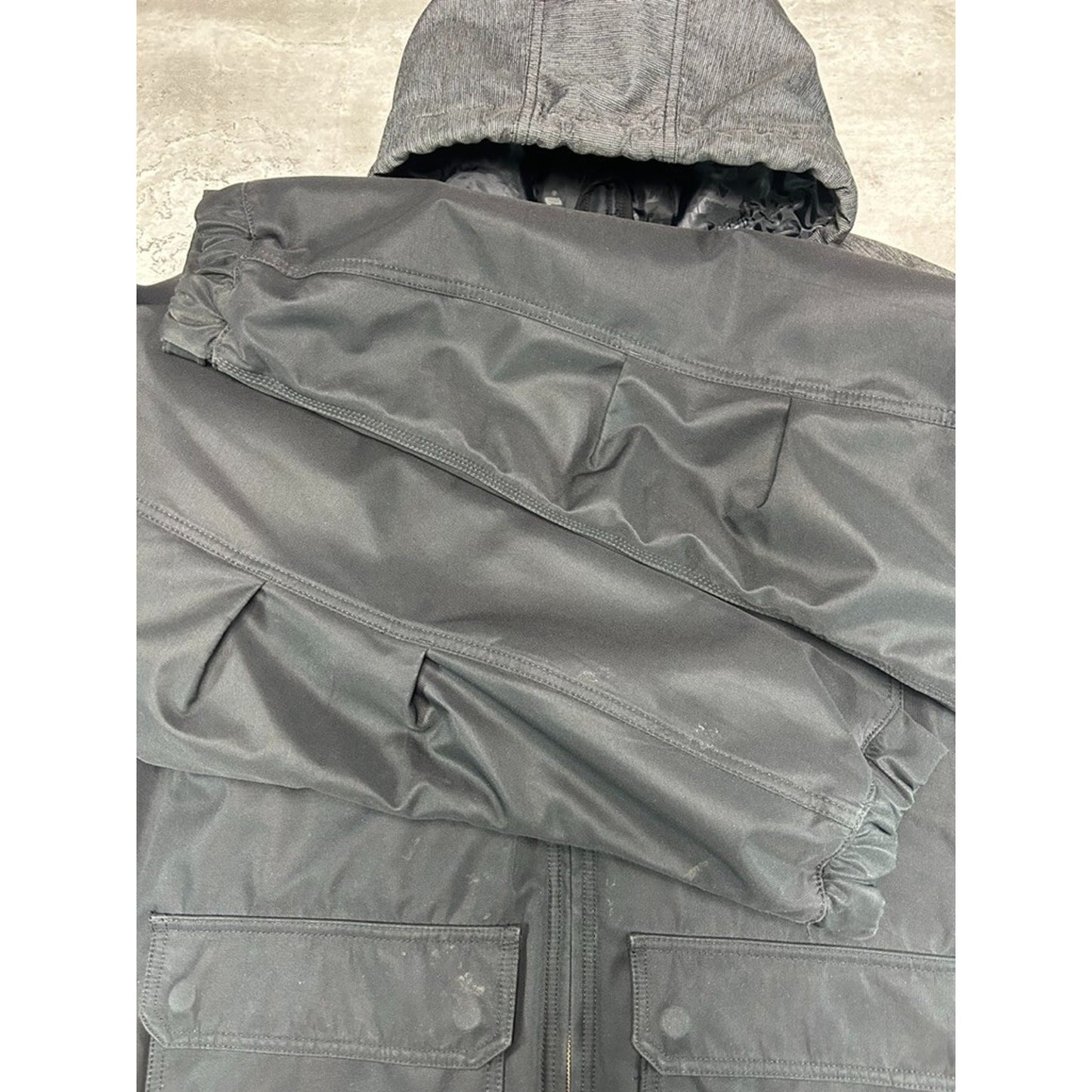 Vintage Snap On Insulated Canvas Full Zip Hooded Workwear Jacket Size XL