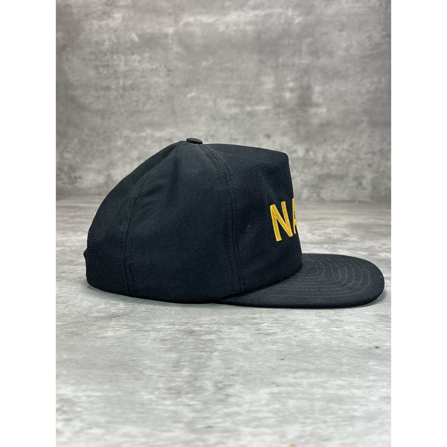 Vintage 1980s Military US Navy Embroidered Spellout Snapback Hat OSFA