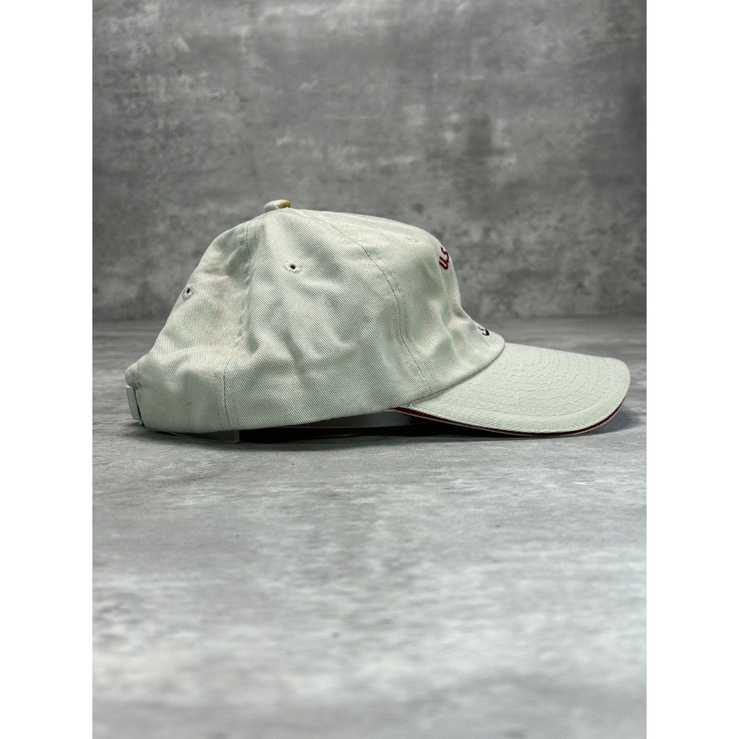 US Open Bethpage Embroidered Spellout Golf Strapback Hat OSFA Beige