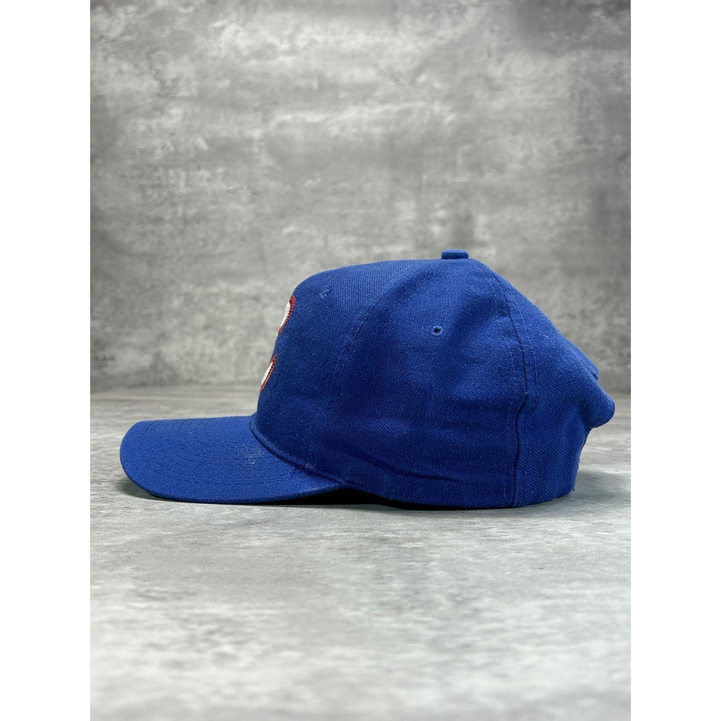 Vintage 90s Embroidered Cursive L Snapback Hat OSFA Blue