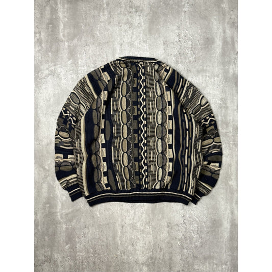 Vintage 90s Protege 3D Abstract Print Pullover Knit Sweater Size XL