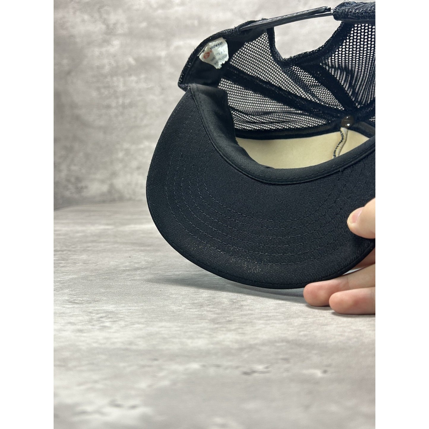 Vintage 90s Miller Genuine Draft Beer Promo Trucker Snapback Hat OSFA Black