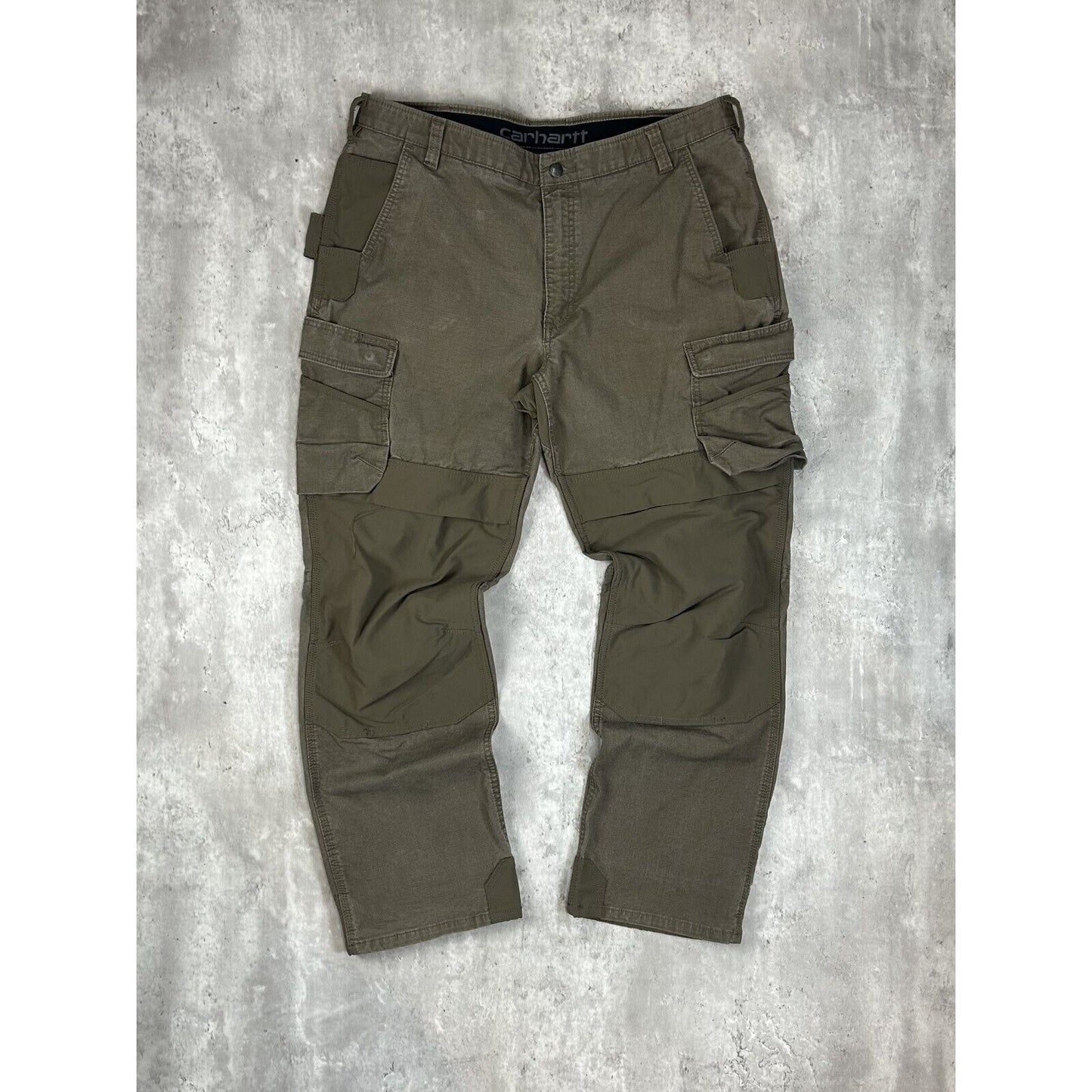 Carhartt Ripstop Work Wear Nylon Double Knee Carpenter Pants Size 39 Brown