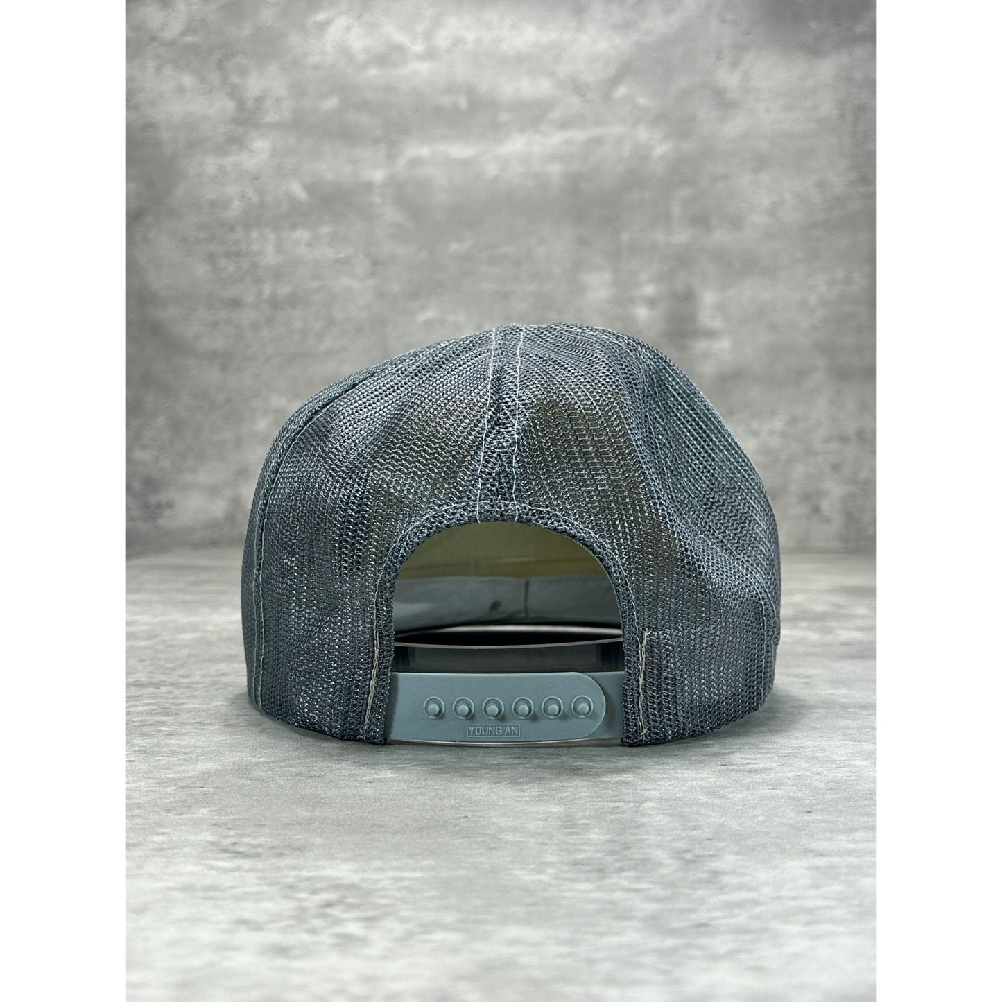 Vintage 90s Bass Angler Fishing Spellout Graphic Trucker Snapback Hat OSFA