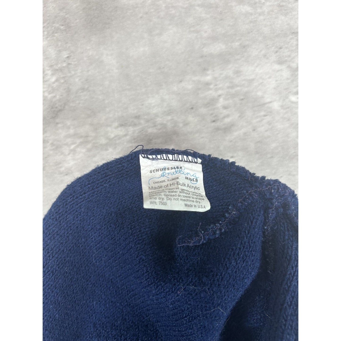 Vintage 90s Michigan Wolverines NCAA Script Spellout Beanie Hat OSFA Blue