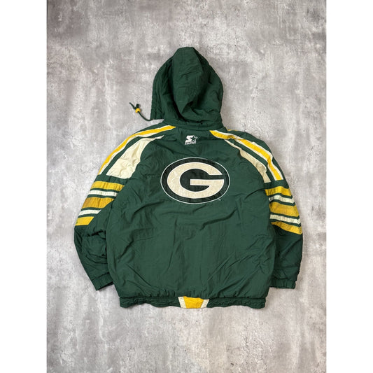 Vintage 90s Green Bay Packers NFL Embroidered Full Zip Starter Jacket Sz Medium