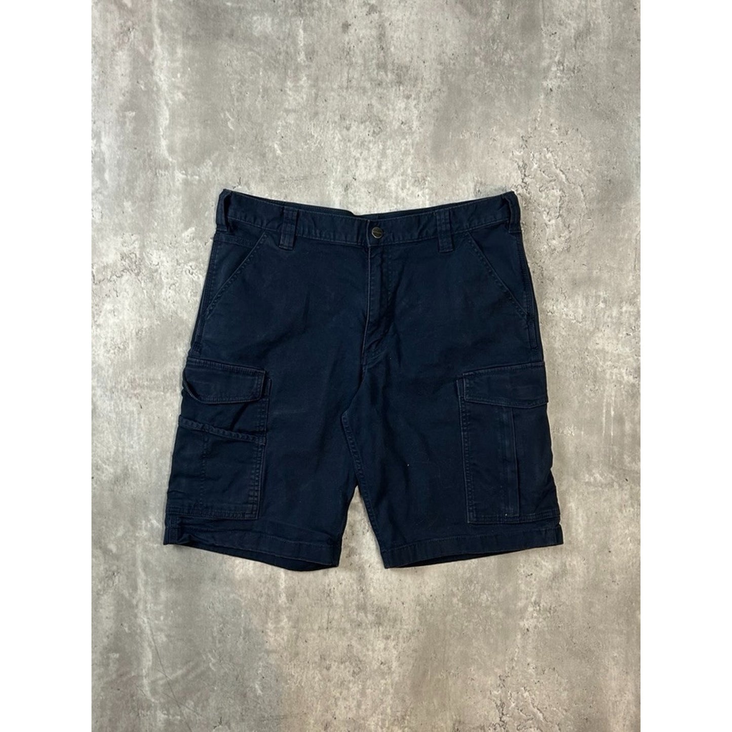 Carhartt Canvas Workwear Multi Pocket Cargo Shorts Size 36 Blue