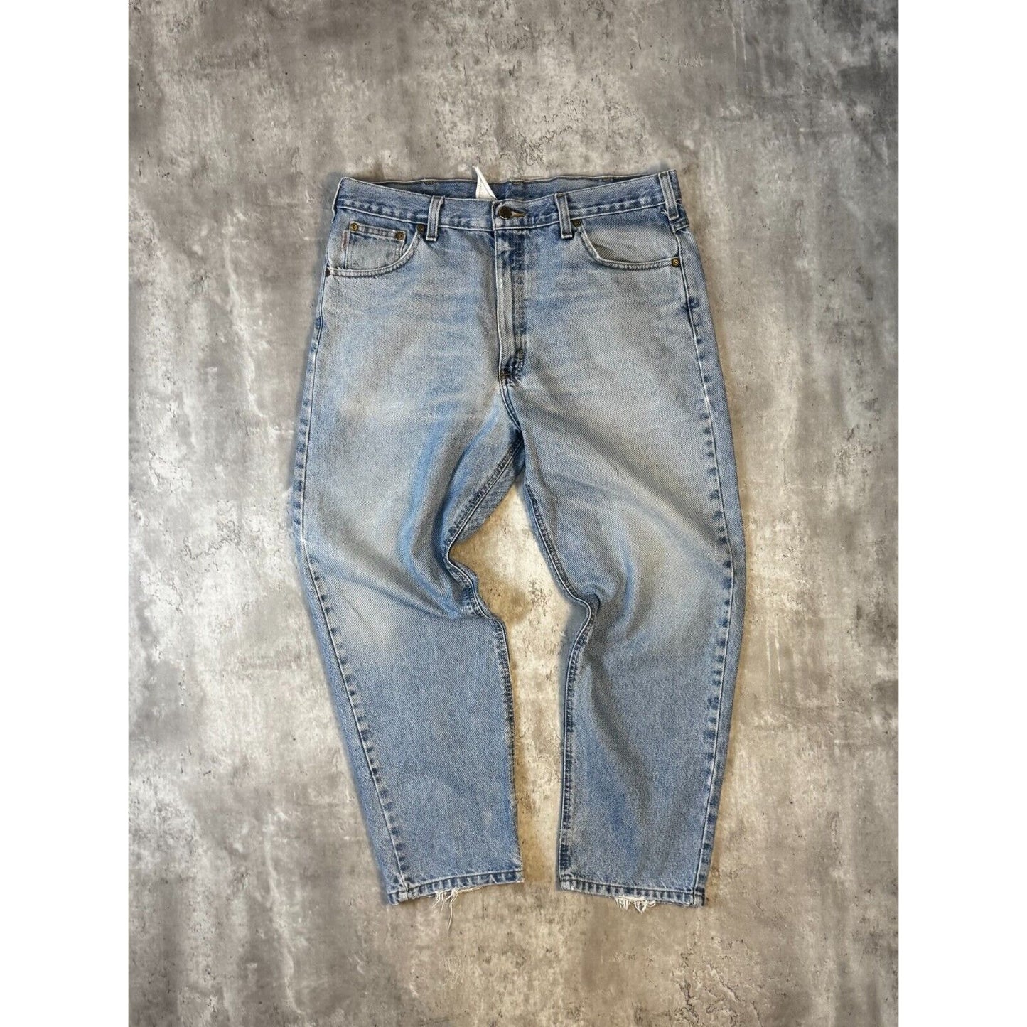 Vintage Carhartt Light Wash Denim Workwear Pants Size 38 Blue