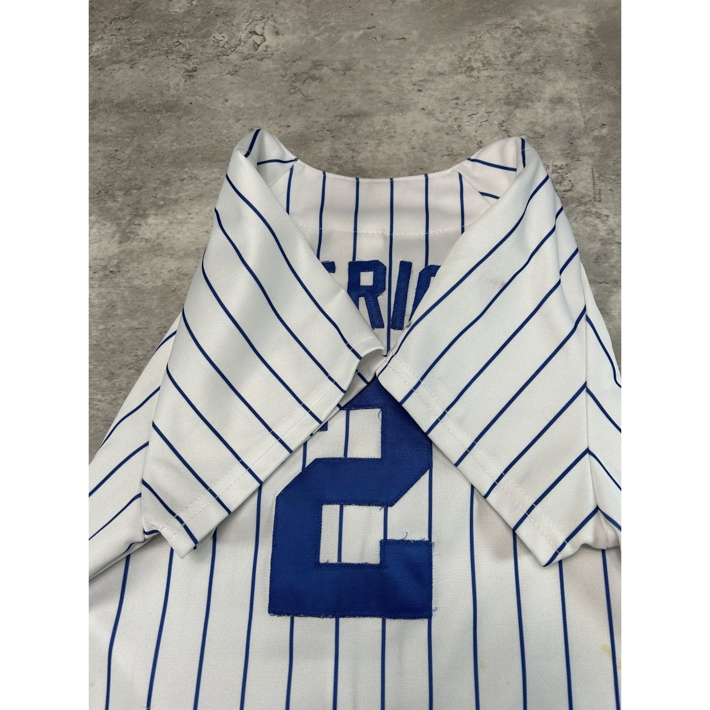 Vintage Ryan Theriot #2 Chicago Cubs MLB Pinstripe Stitched Jersey Size Small