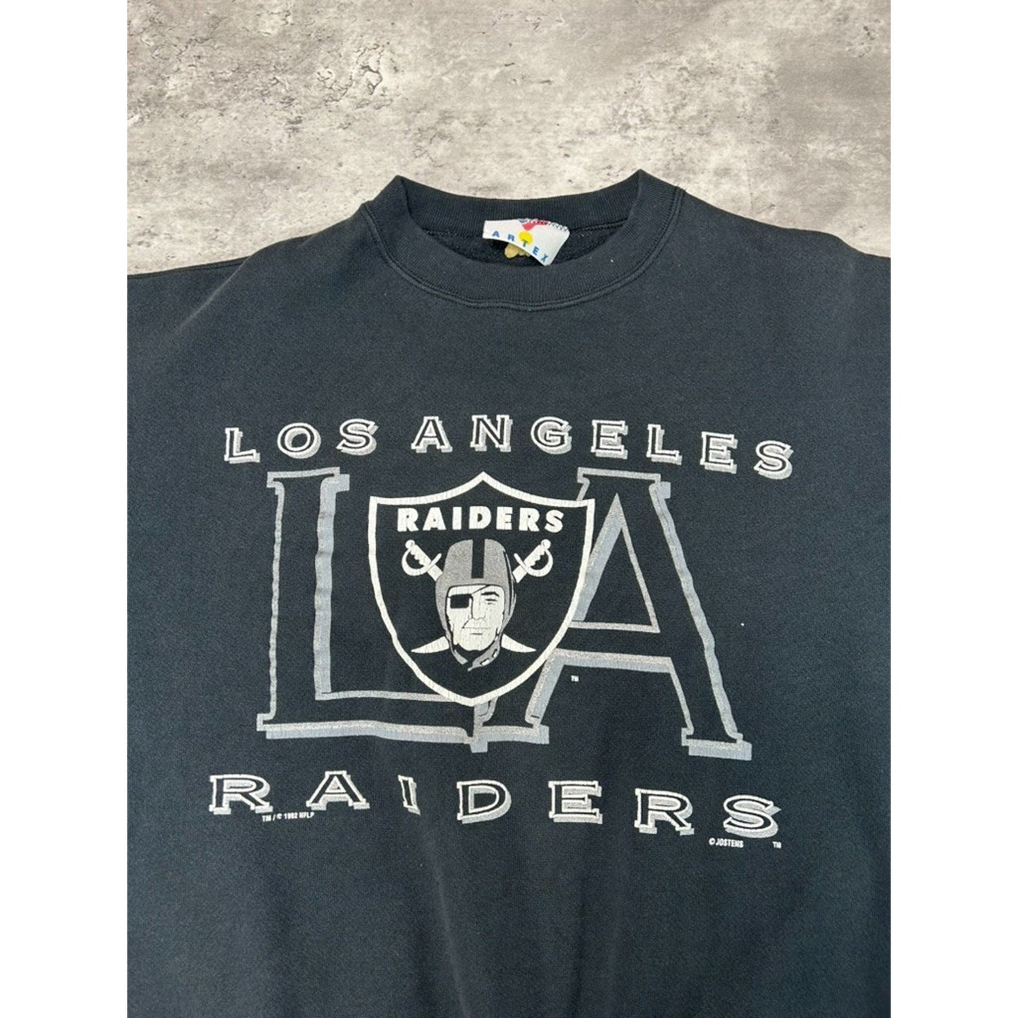 Vintage 90s Los Angeles Raiders NFL Graphic Spellout Football Sweatshirt Size XL