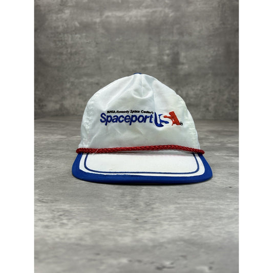 Vintage 90s NASA Kennedy Space Center Space Port Embroidered Strapback Hat OSFA