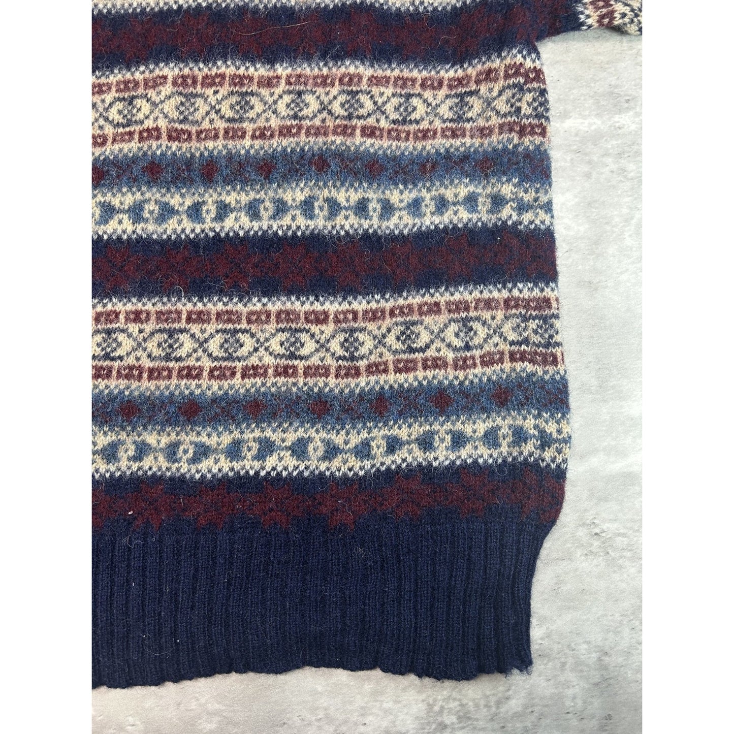Vintage 80s/90s Chaps Ralph Lauren Geometric Striped Knit Sweater Size Large