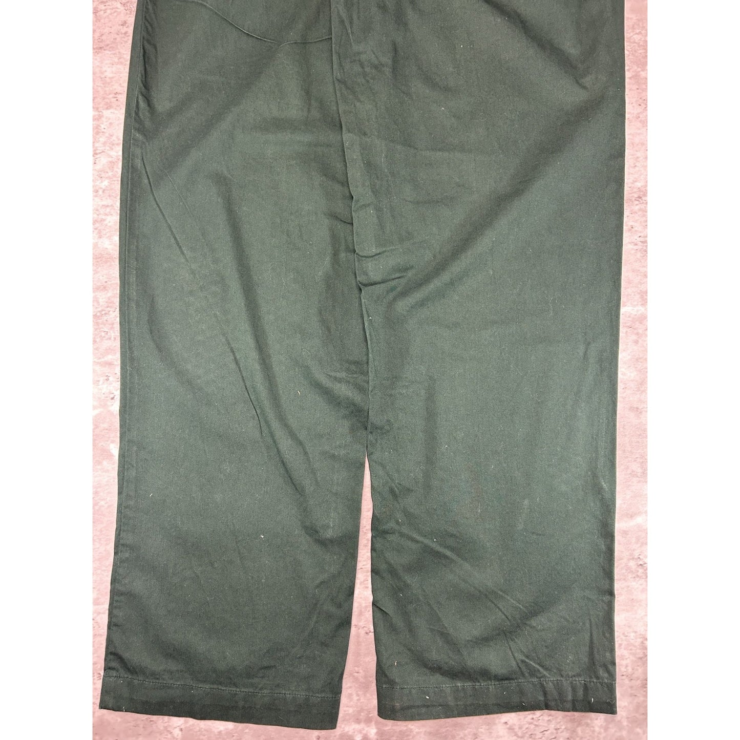Vintage 90s Polo Golf Embroidered Crest Trouser Style Pants Size 35 Green
