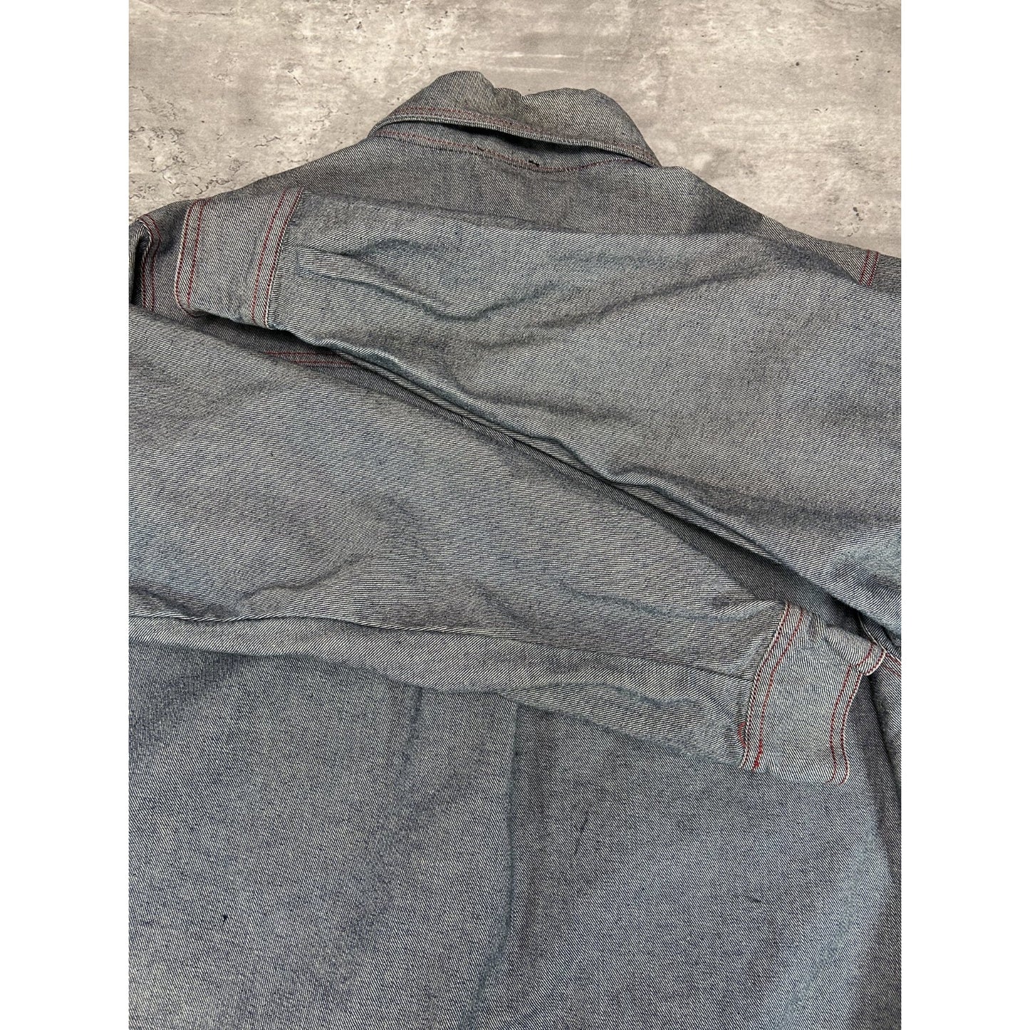 Vintage Y2K Phat Farm Denim Multi Pocket Light Wash Jacket Size Large
