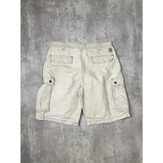 Carhartt Relaxed Fit Canvas Workwear Cargo Shorts Size 36 Beige