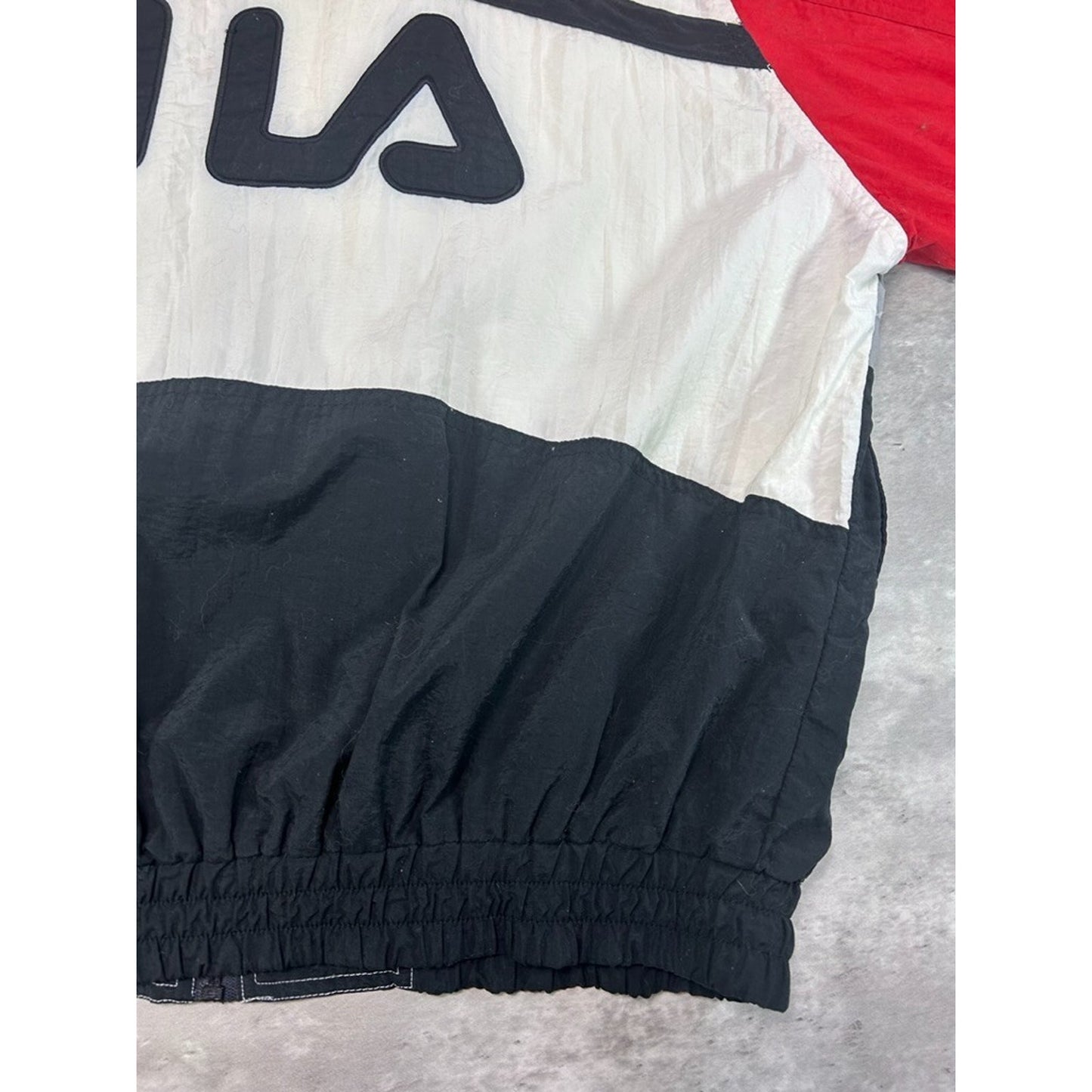 Vintage 90s Fila Pro Nylon Full Zip Windbreaker Jacket Size XXL