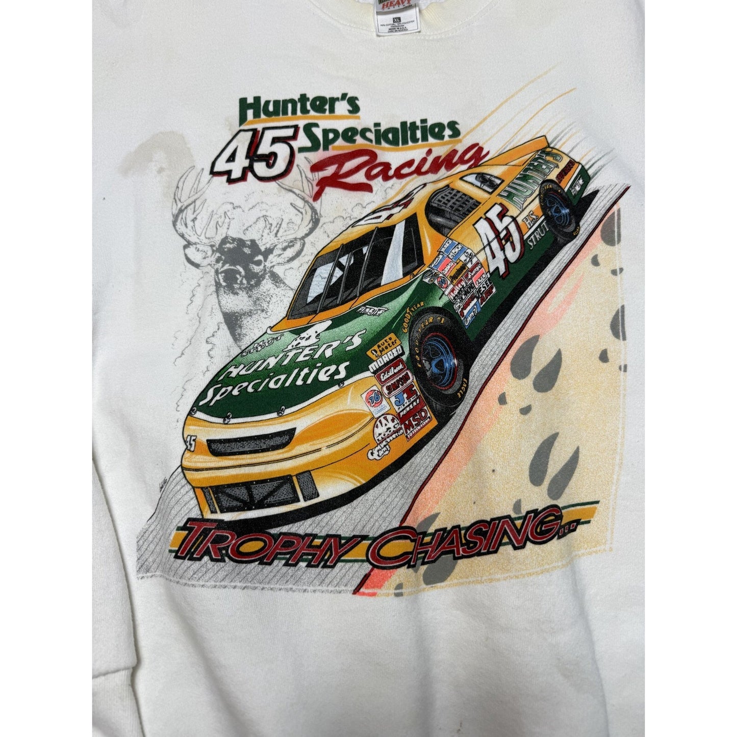 Vintage 90s Jeff Fuller #45 Trophy Chasing Nascar Graphic Sweatshirt Size XL