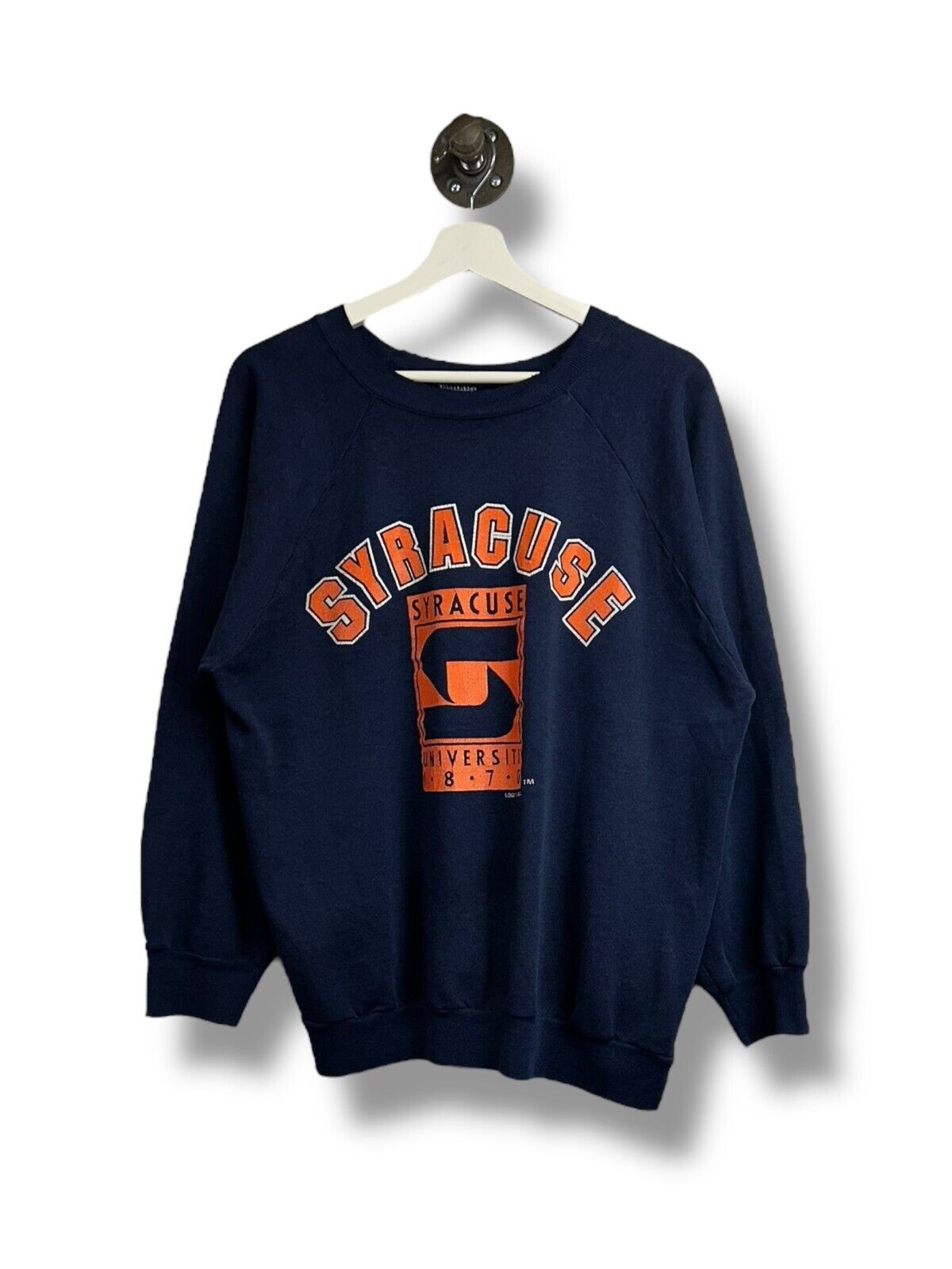 Vintage 80s/90s Syracuse Orangemen NCAA Graphic Spellout Sweatshirt Size XL Blue