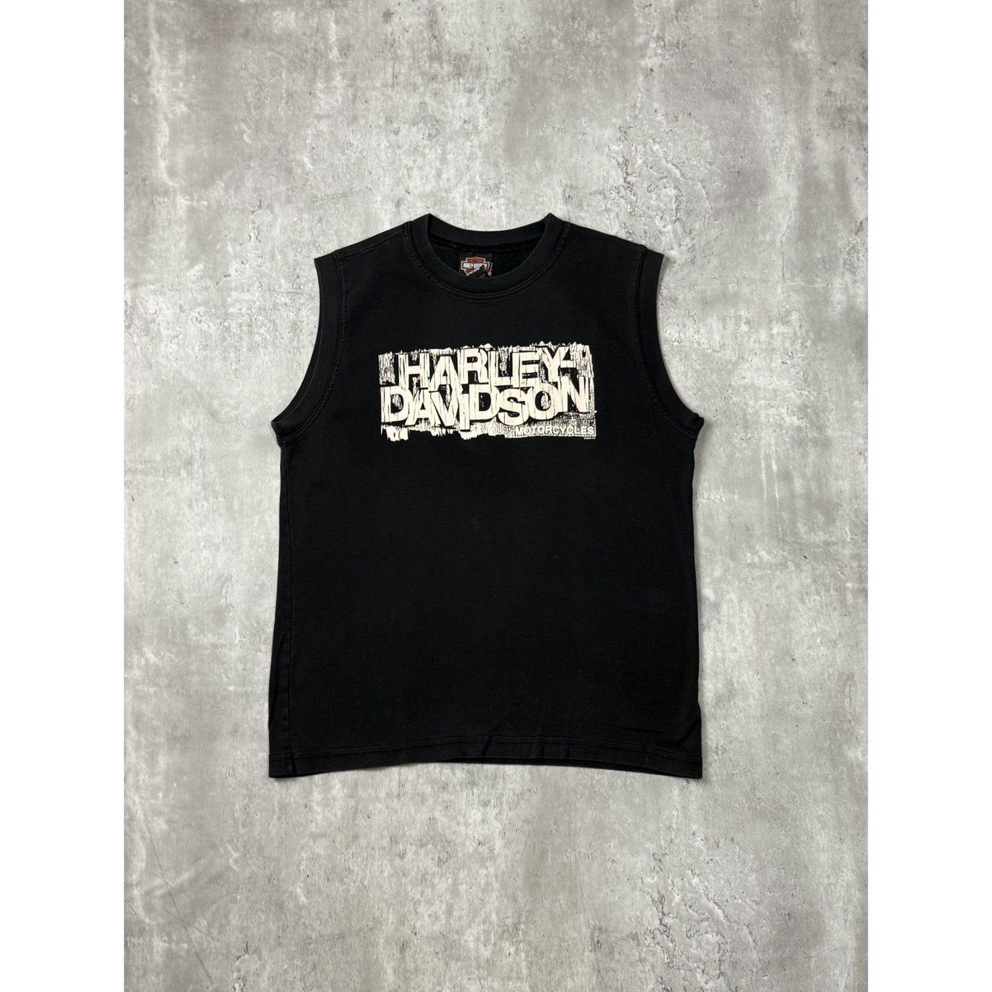 Vintage 2004 Harley Davidson Graphic Spellout Sleeveless T-Shirt Size Medium