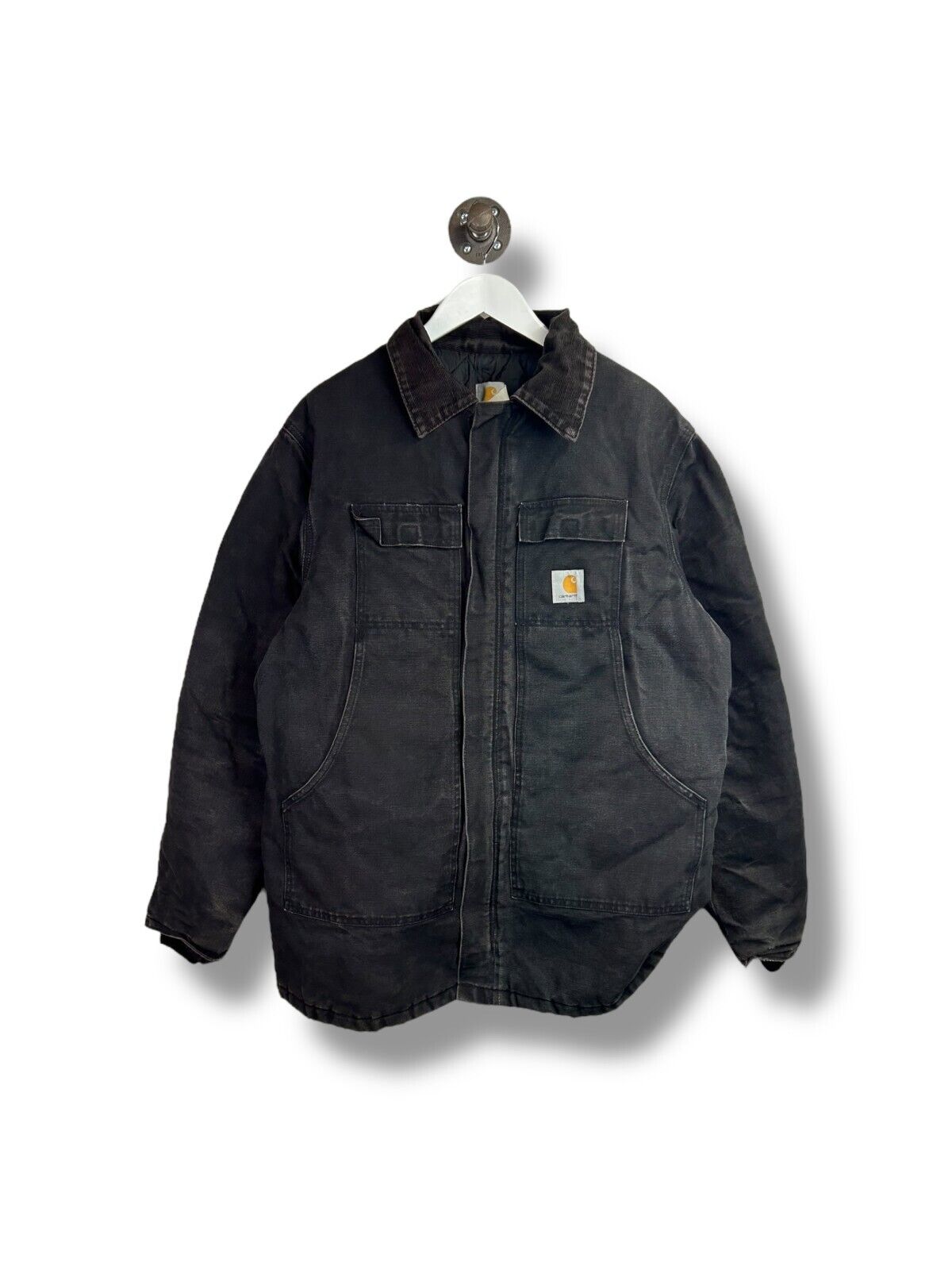 Vintage 90s Carhartt Quilted Lined Canvas Work Wear Arctic Jacket Size XL Black