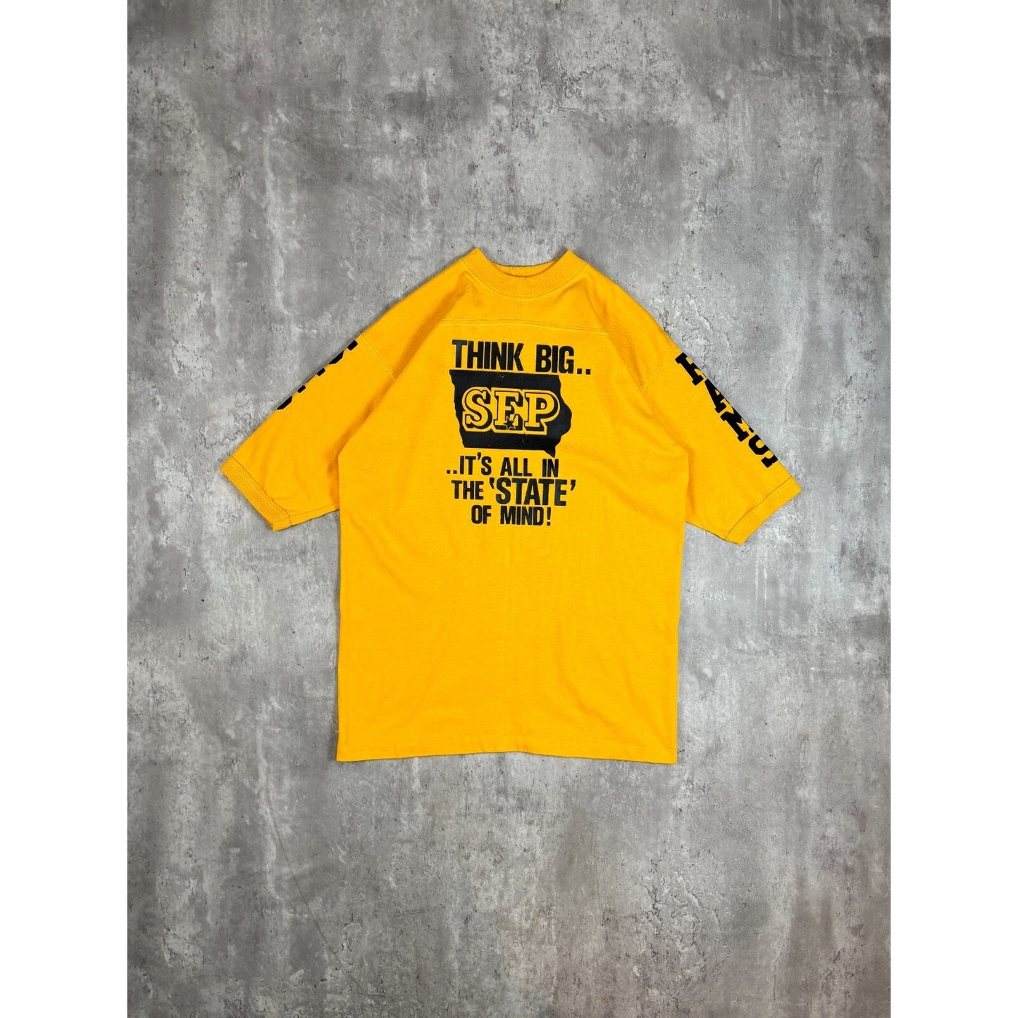 Vintage 1981 Think Big Basketball Tournament 3/4 Sleeve Graphic T-Shirt Size Large