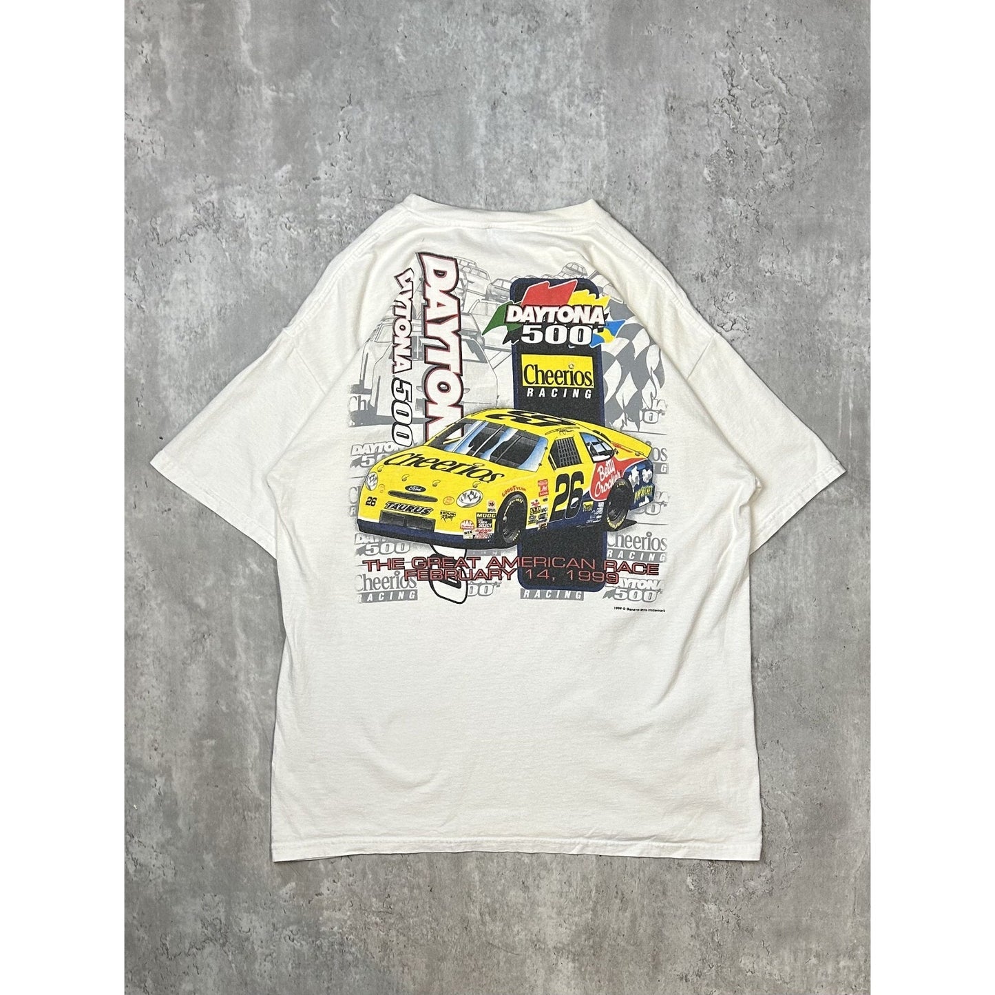 Vintage 1999 Daytona 500 Nascar Great American Race Cheerios T-Shirt Size Large