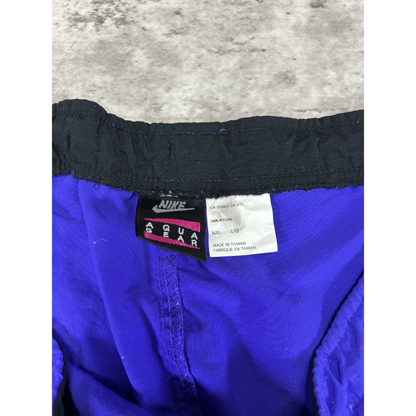 Vintage 90s Nike Aqua Gear Spellout Patch Nylon Track Pants Size Large