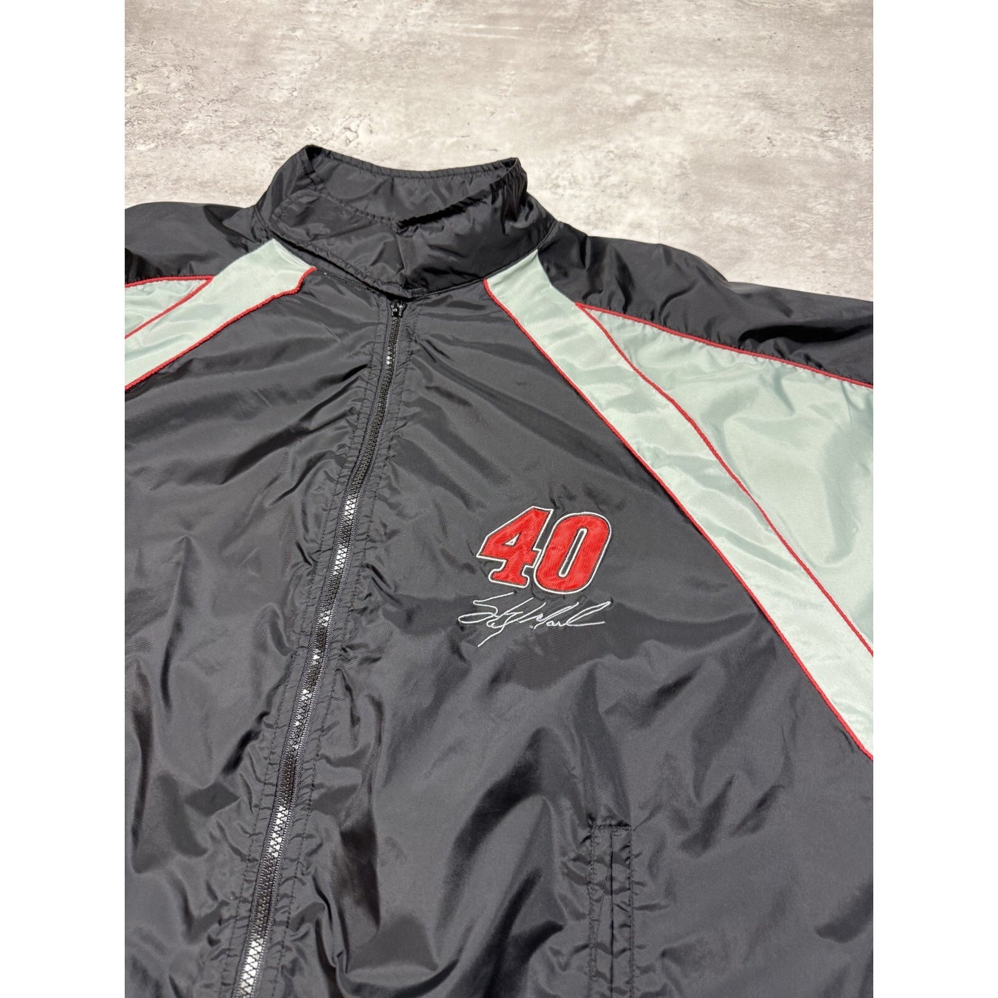 Vintage Sterling Marlin #40 Nascar Embroidered Sleeve Spell Out Jacket Size 2XL