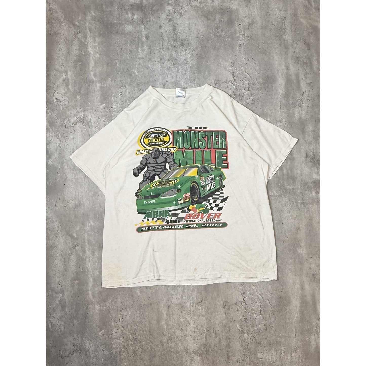 Vintage 2004 The Monster Mile Nascar Nextel Cup Series T-Shirt Size XL White