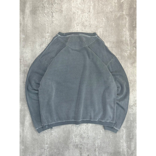 Vintage BUM Equipment Embroidered Spellout Sweatshirt Size Large Gray