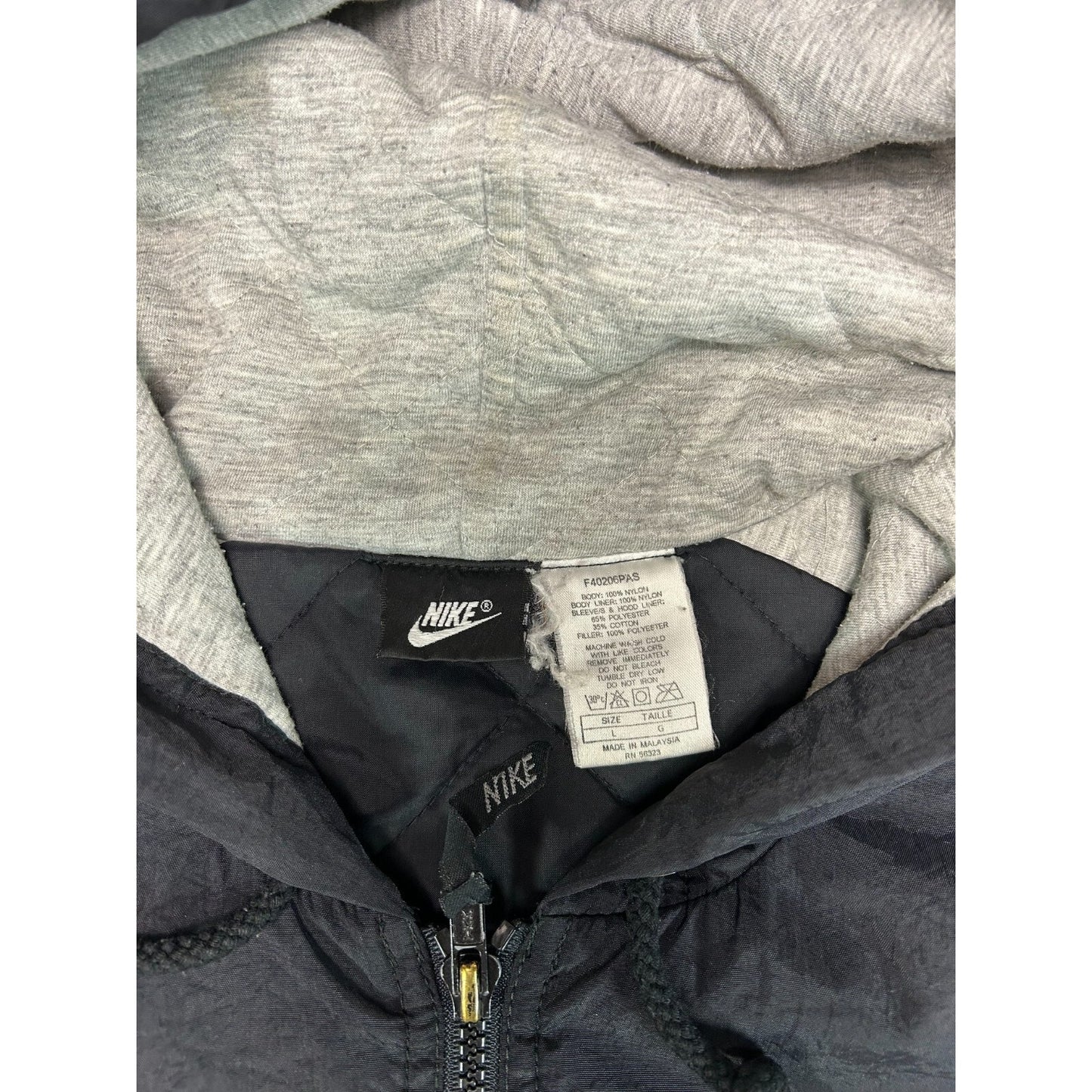 Vintage 2000s Nike Embroidered Logo Full Zip Nylon Jacket Size Large Black