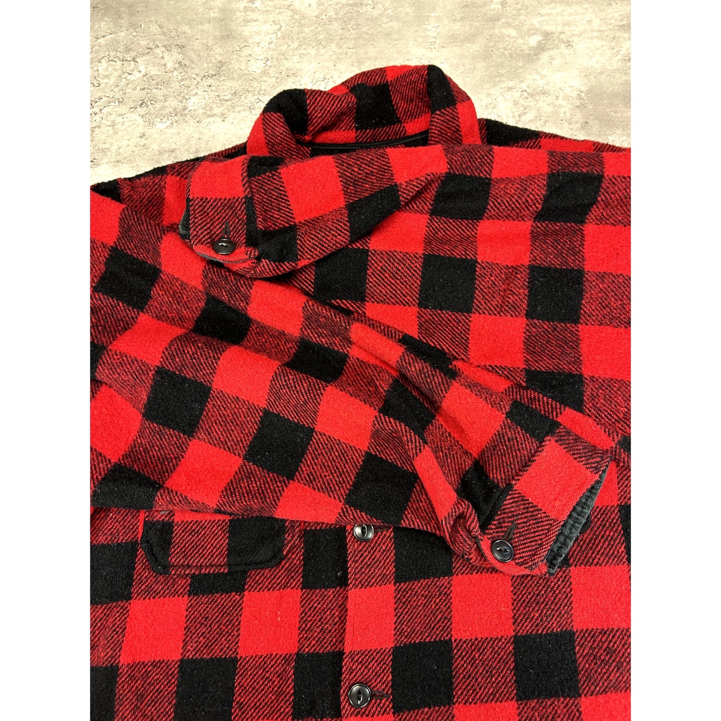 Vintage 80s/90s Codet Buffalo Plaid Heavy Flannel Jacket Size XL