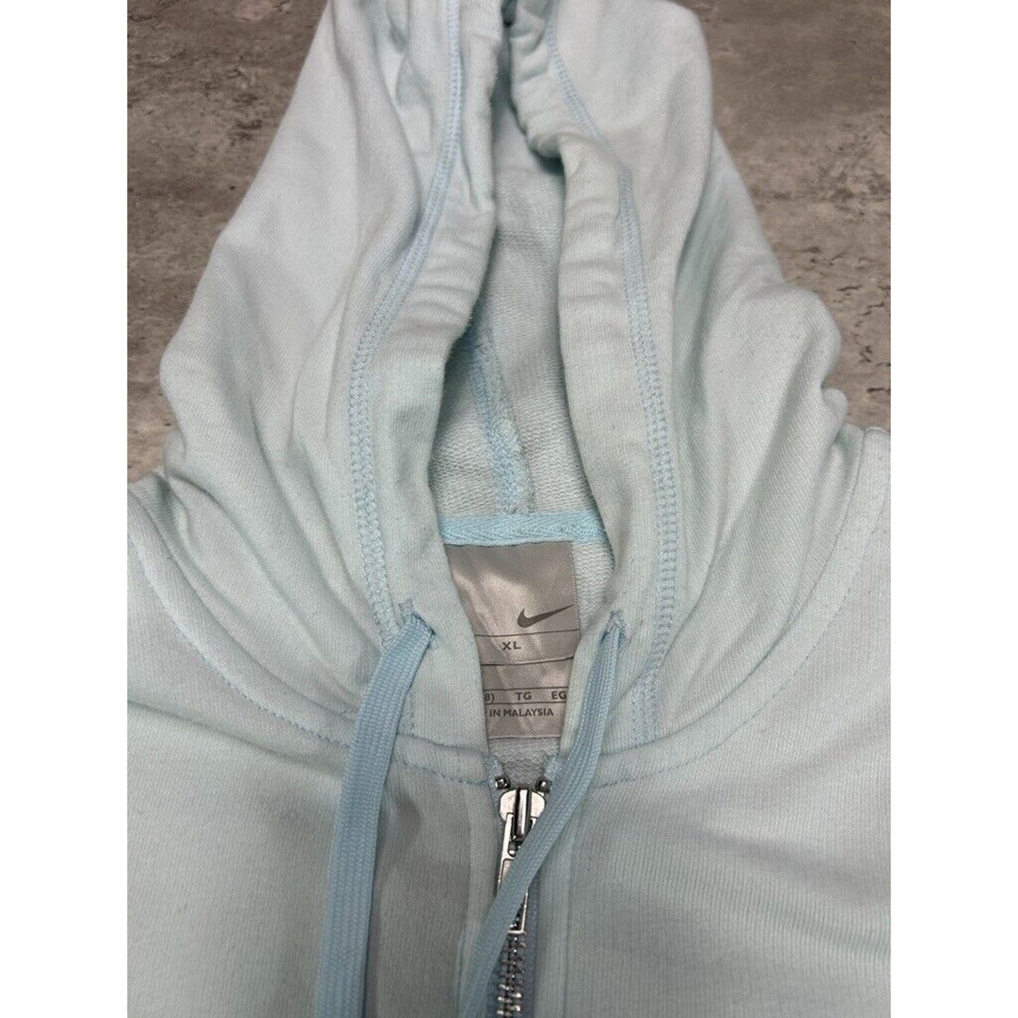 Vintage Womens Nike Tonal Embroidered Swoosh Full Zip Hooded Sweatshirt Size XL
