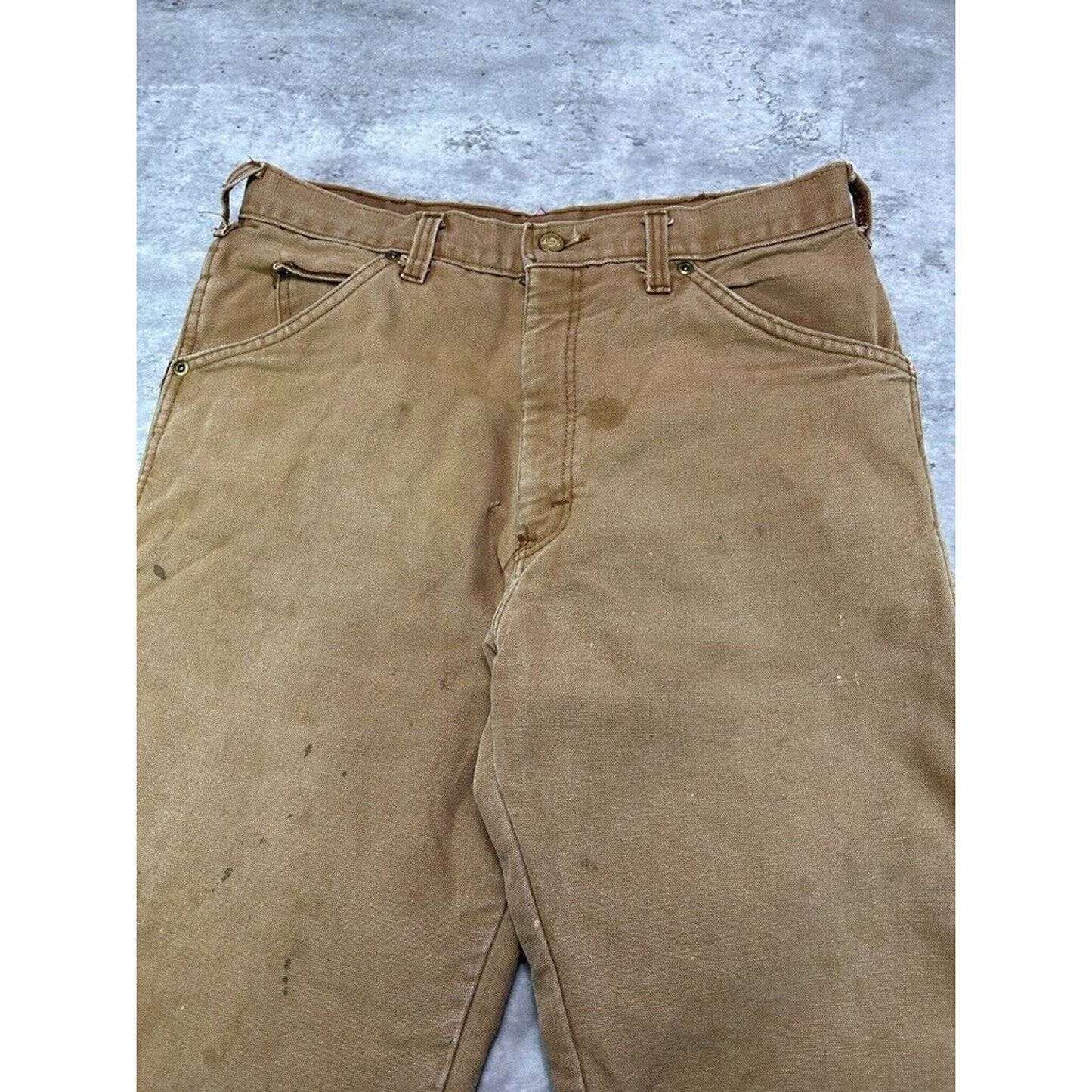 Vintage Dickies Quilted Lined Canvas Workwear Pants Size 31 Beige