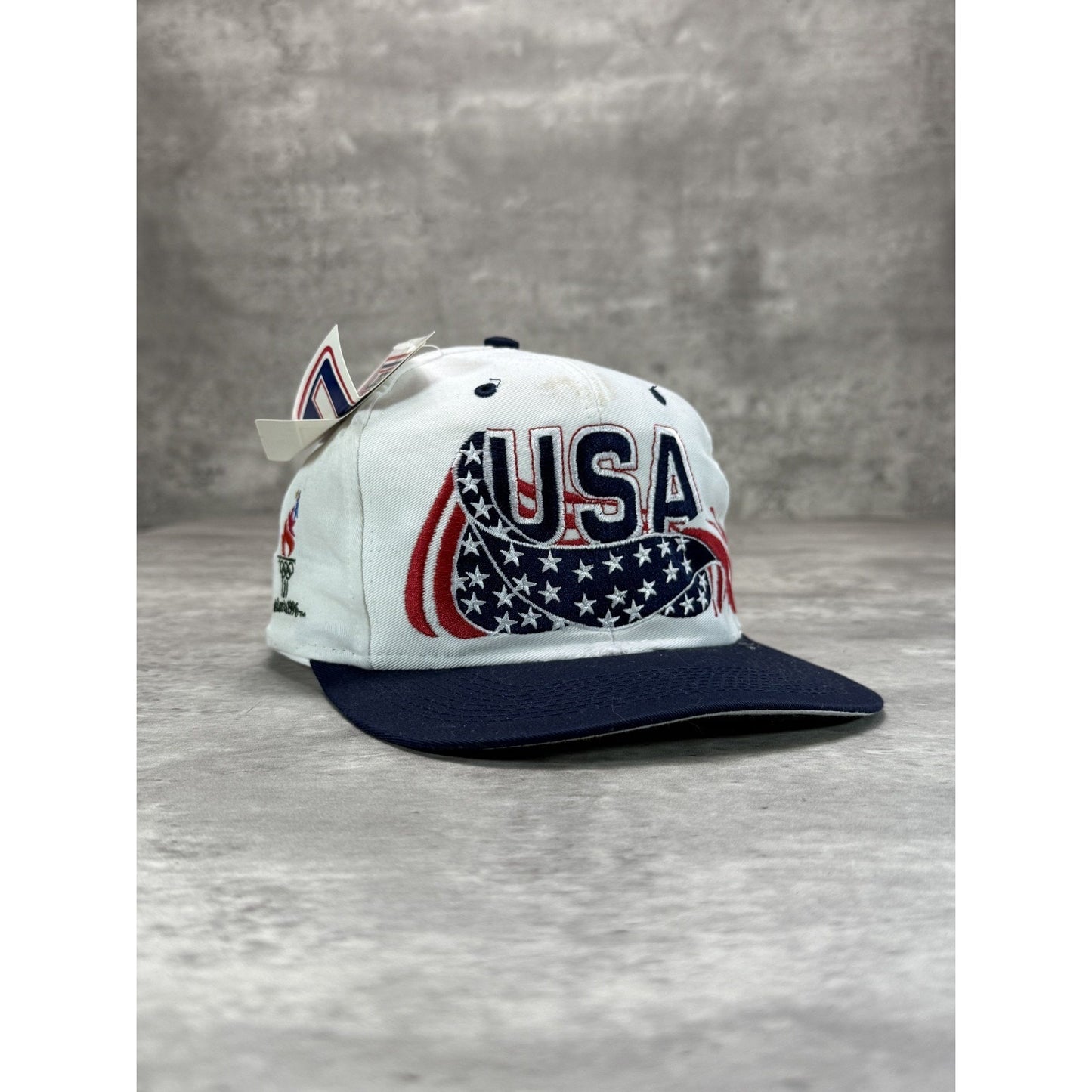 Vintage 1996 Atlanta Olympics Team USA Embroidered Logo Snapback Hat OSFA
