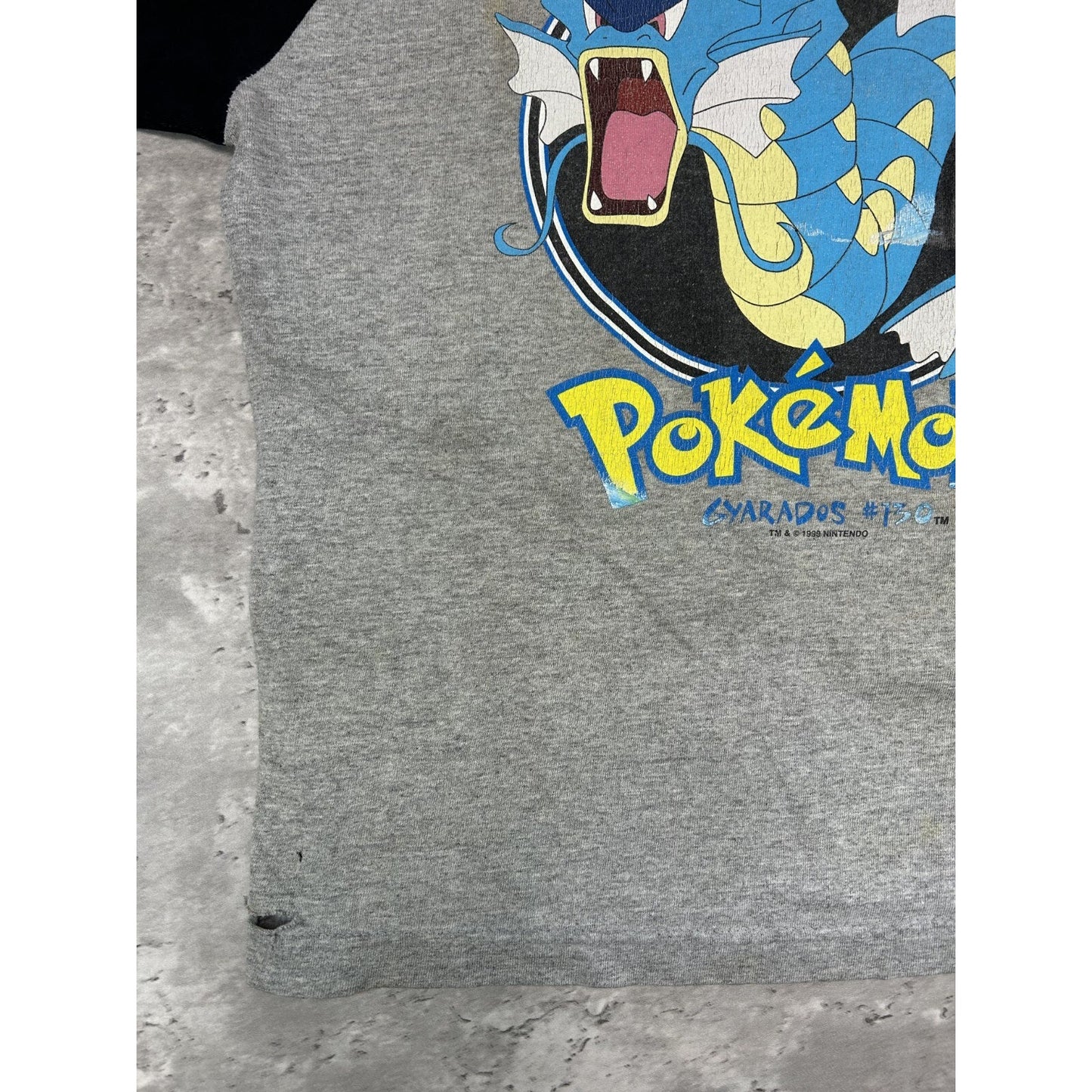 Vintage 1999 Pokemon Gyrados Video Game Promo 3/4 Sleeve T-Shirt Sz YOUTH Large