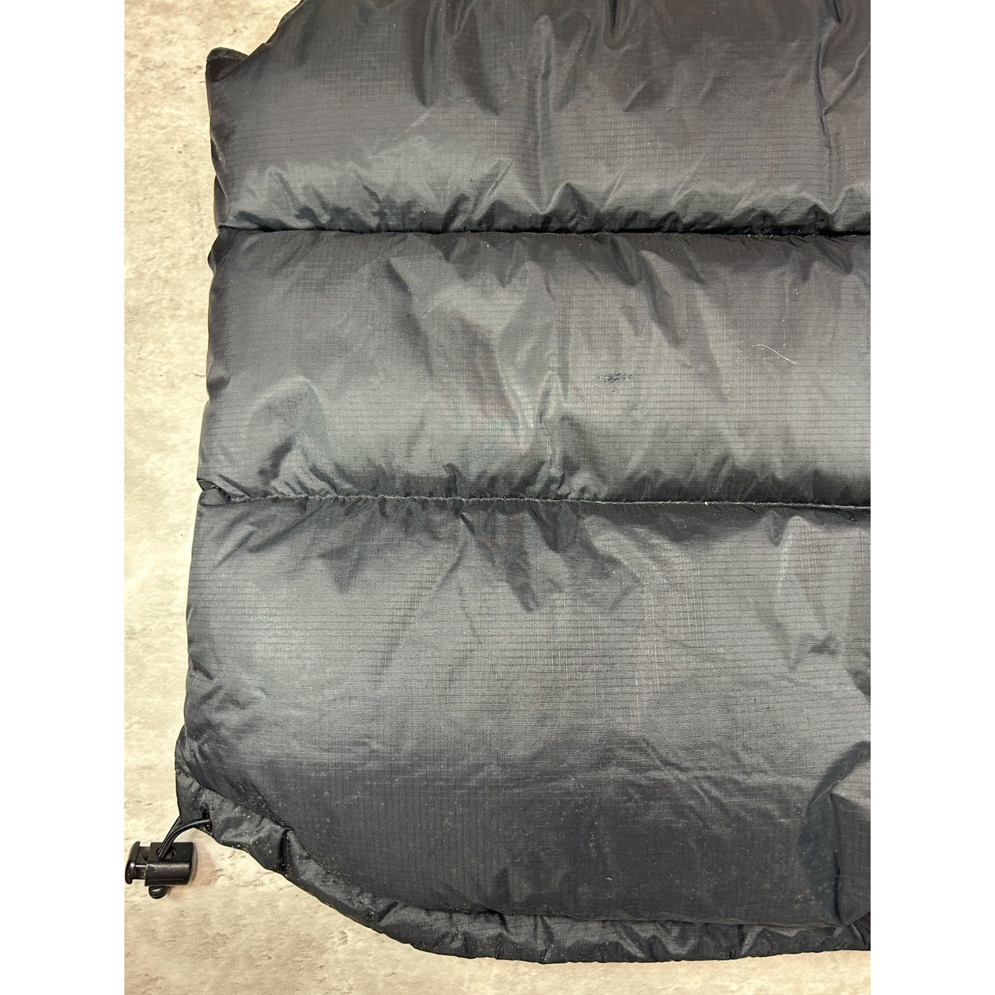 Vintage Tommy Hilfiger Embroidered Flag Full Zip Puffer Vest Size Large Black