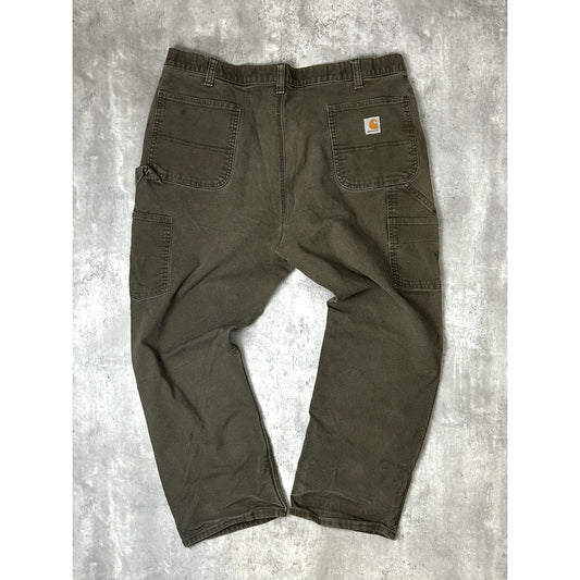 Carhartt Relaxed Fit Canvas Workwear Carpenter Pants Size 42 Green