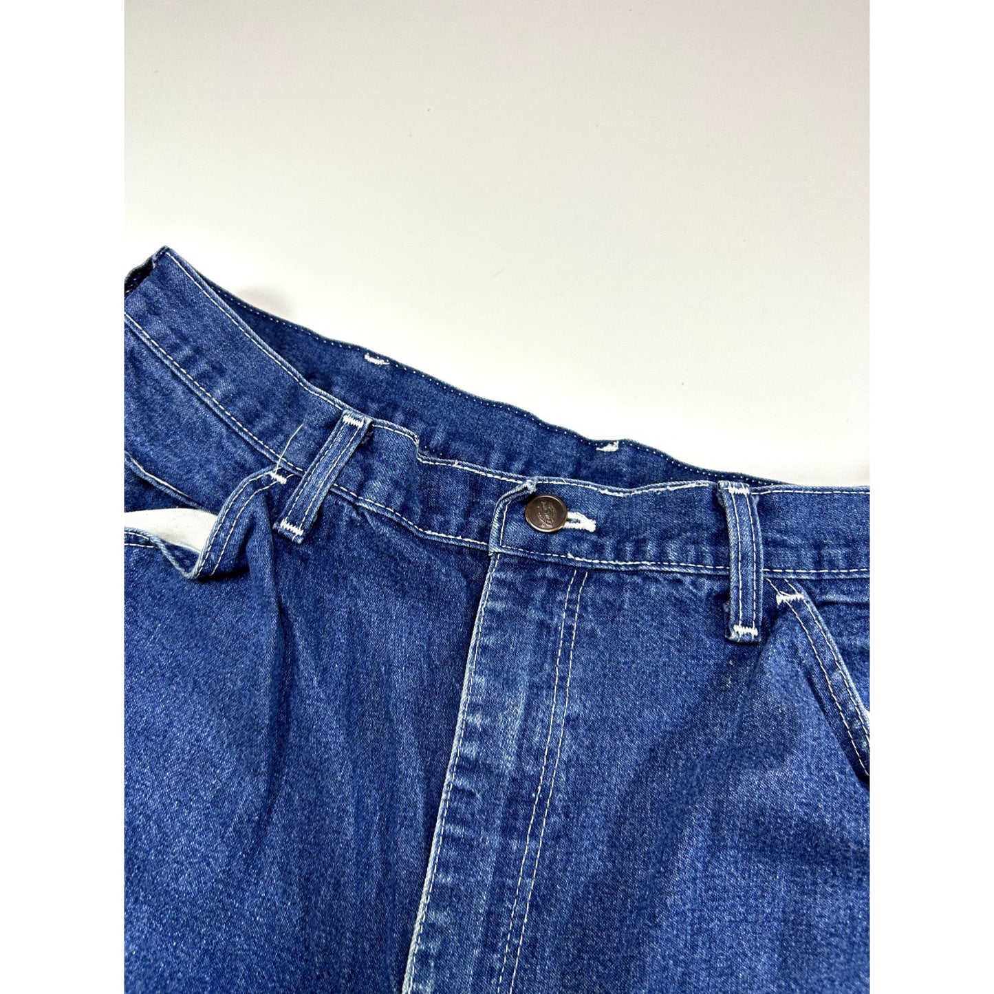 Vintage Dickies Dark Wash Denim Workwear Carpenter Pants Size 34 Blue