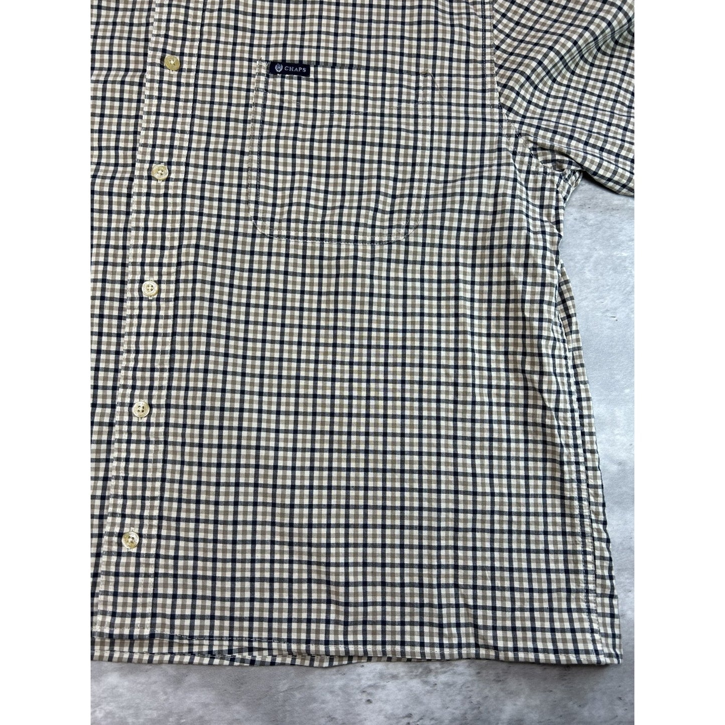 Vintage Chaps Ralph Lauren Plaid Print Reworked Cropped Button Up Shirt Sz XL