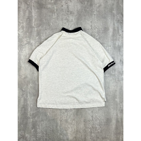 Vintage 90s Harley Davidson Embroidered 1/4 Button Up Shirt Size XL Gray