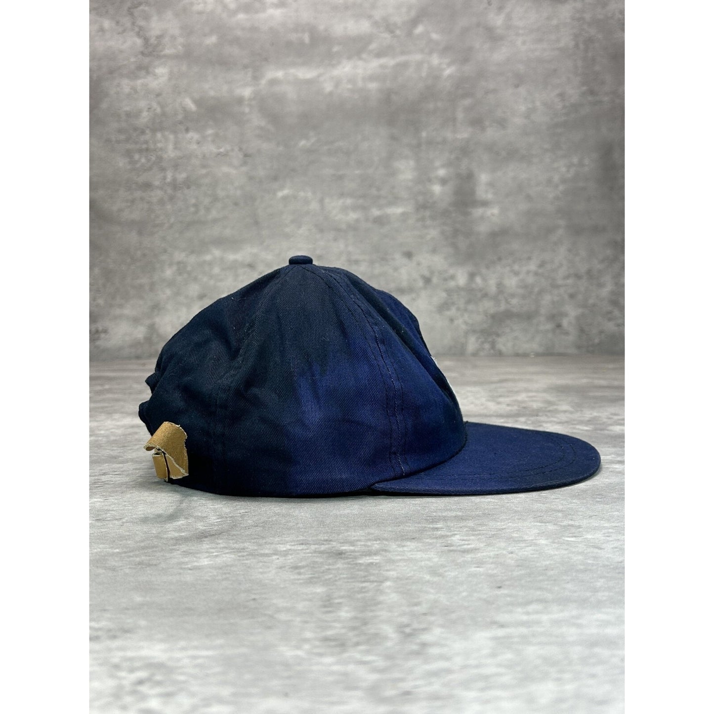 Vintage 90s Black Ice Beer Embroidered Spellout Strapback Hat OSFA Navy Blue