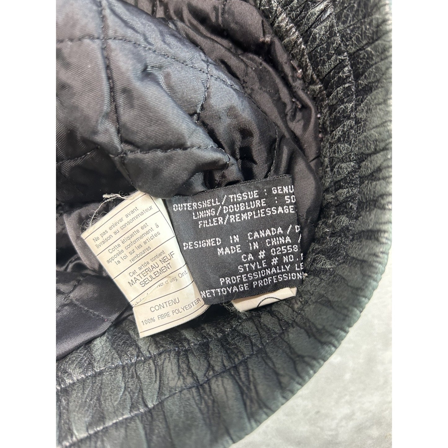 Vintage 90s Danier Full Zip Leather Bomber Jacket Size Small Black
