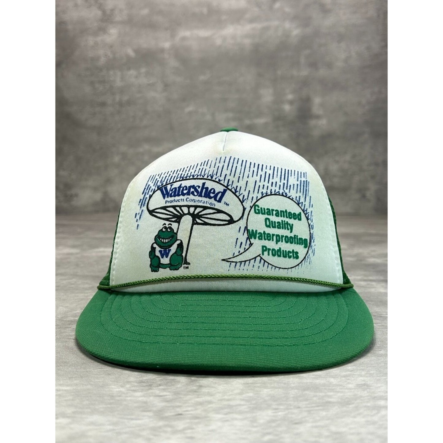 Vintage 1980s Watershed Toadstool Graphic Trucker Snapback Hat OSFA