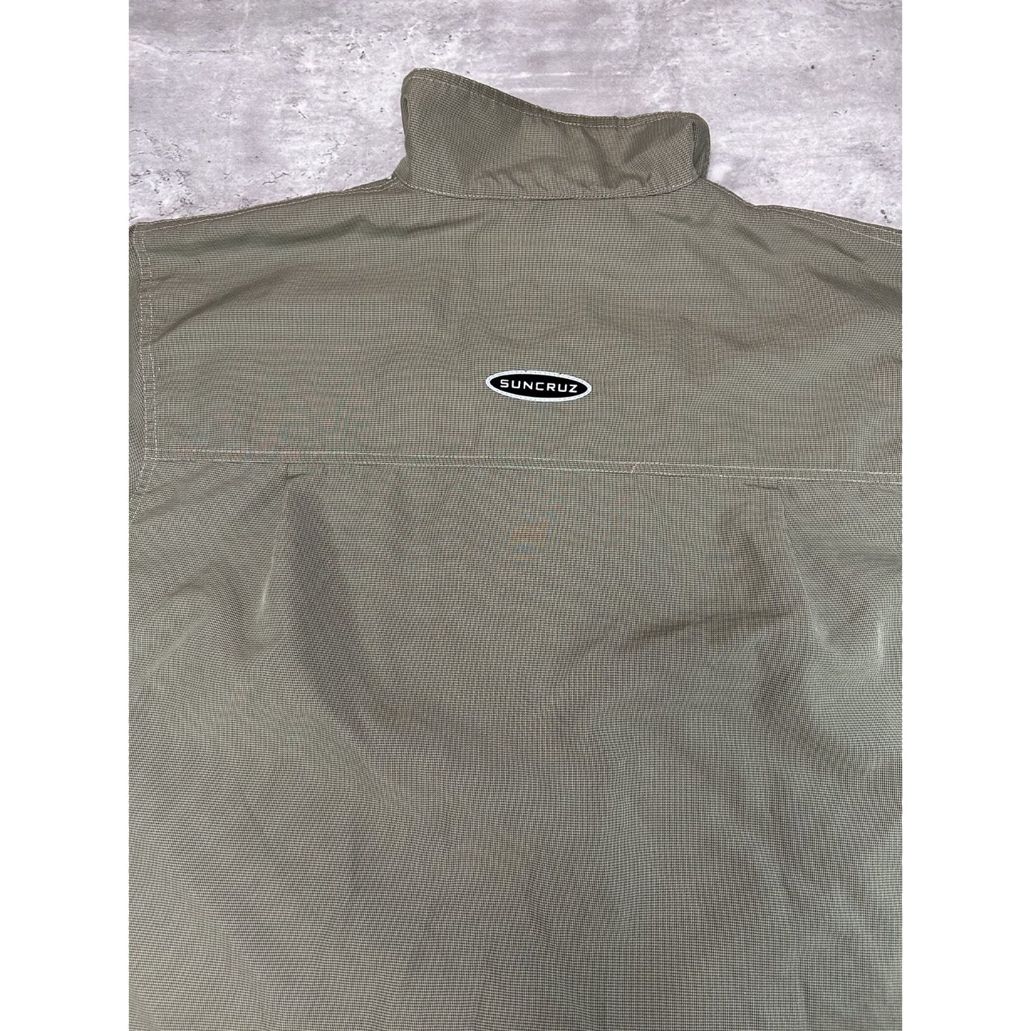 Vintage Suncruz 1/4 Zip Lightweight Nylon Pullover Windbreaker Jacket Sz Medium