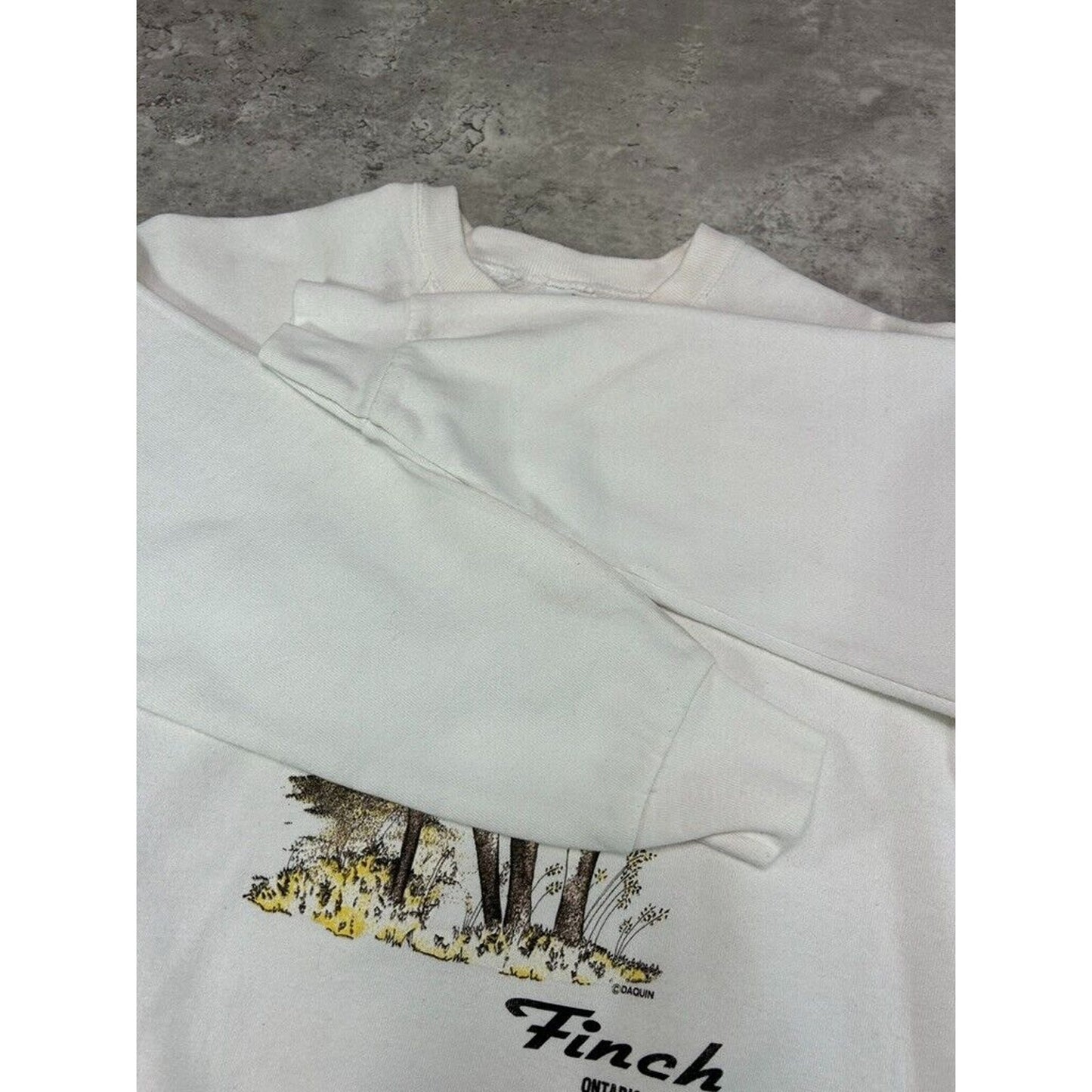 Vintage 80s/90s Finch Ontario Deer Graphic Destination Sweatshirt Size Large